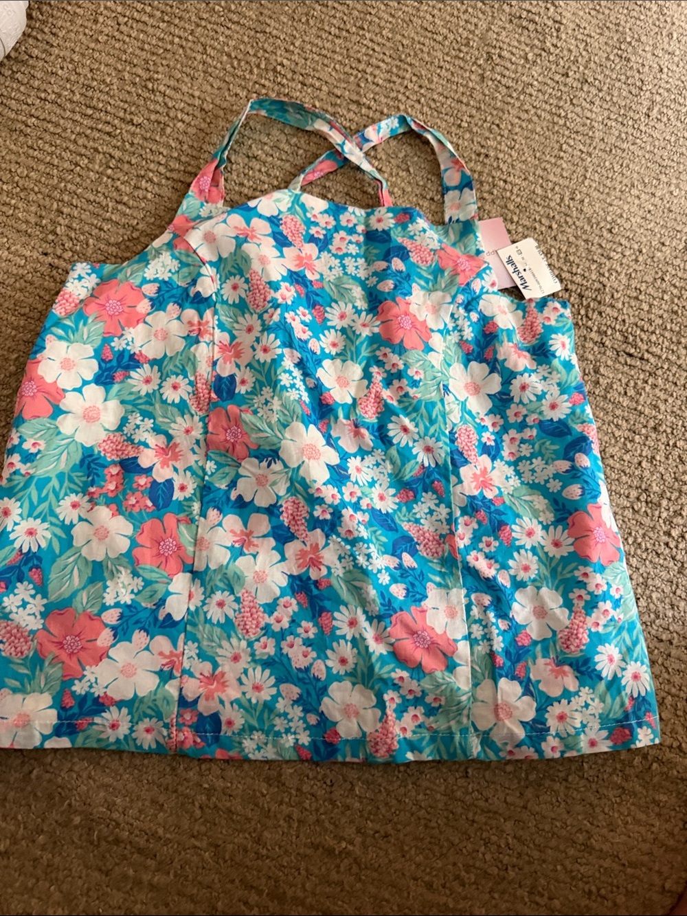 Girls Floral Tank Top - Blue & Pink